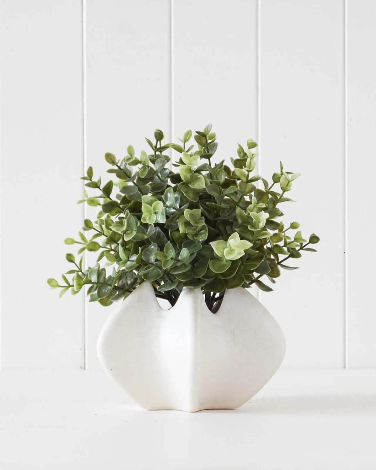 Meraki | Ceramic Wing Vase White - Mirra Interiors