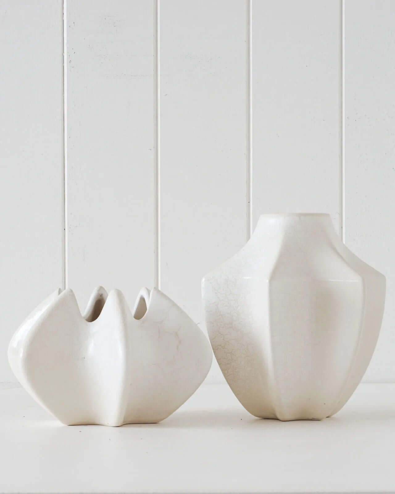 Meraki | Ceramic Wing Vase White - Mirra Interiors