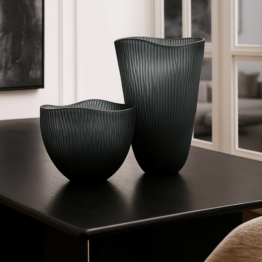 Else | Glass Vase - Charcoal (Large) - Mirra Interiors