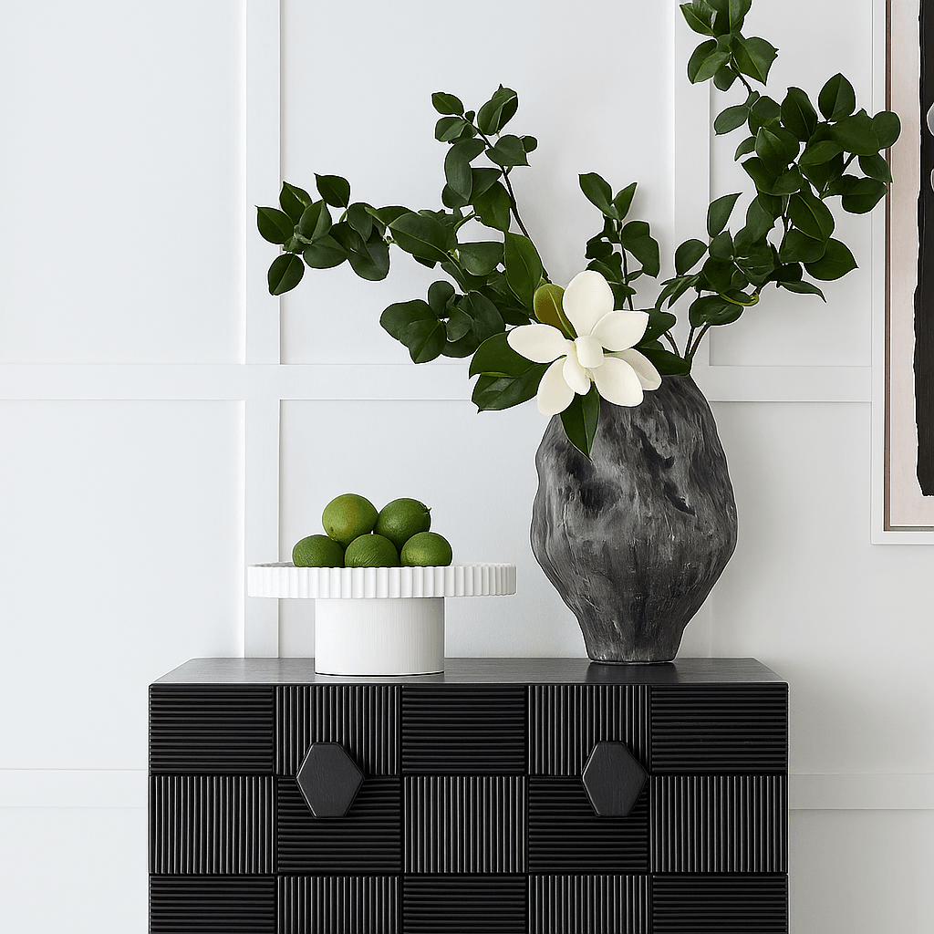 Lunette | Porcelain Vase - Charcoal - Mirra Interiors