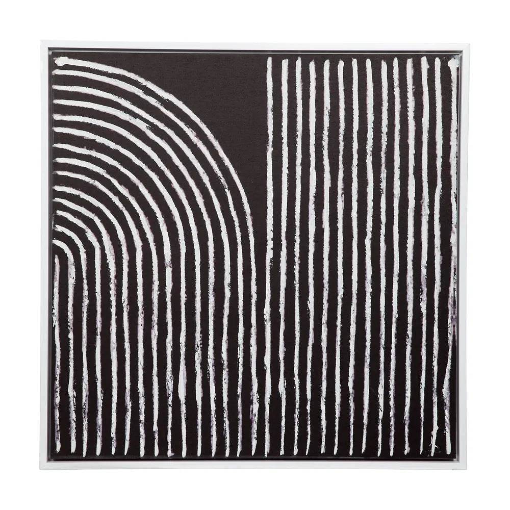 Crosswalk | Monochrome Enhanced Canvas Print in White Frame (Medium) - Mirra Interiors