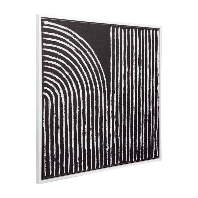 Crosswalk | Monochrome Enhanced Canvas Print in White Frame (Medium) - Mirra Interiors