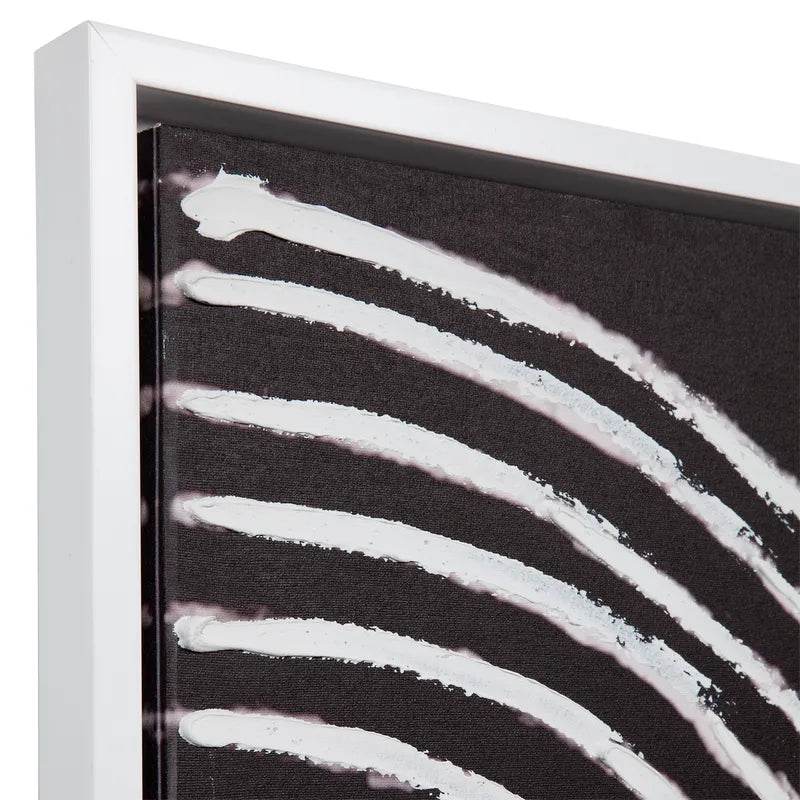 Crosswalk | Monochrome Enhanced Canvas Print in White Frame (Medium) - Mirra Interiors