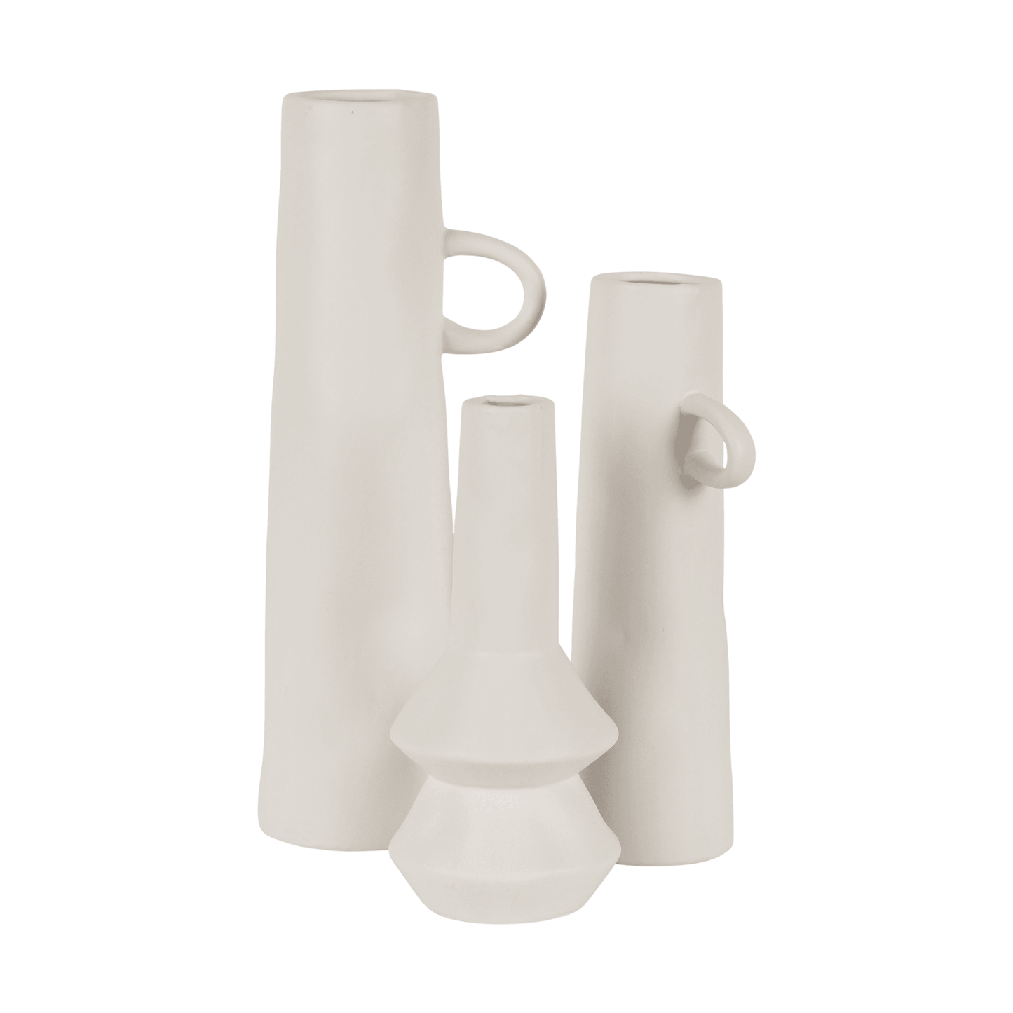 Pasha | Organic Porcelain Vase With Handle Ivory White - Mirra Interiors