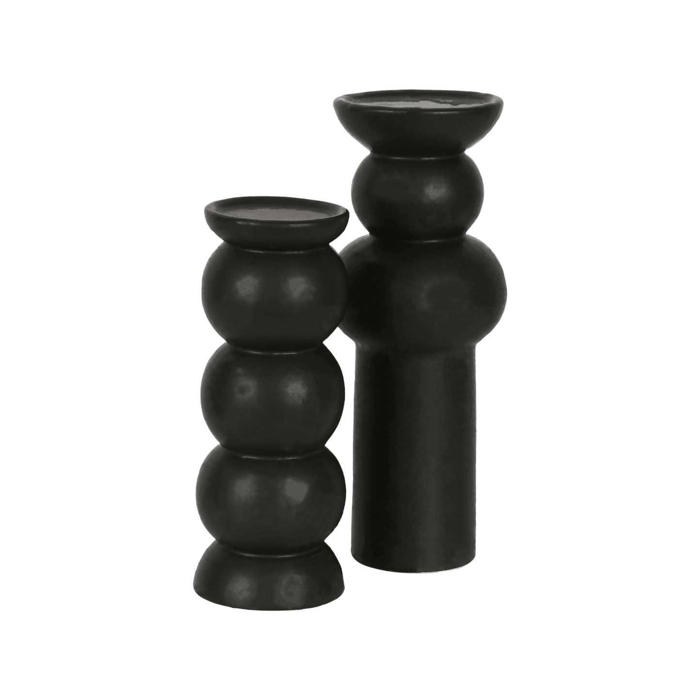 Warham | Ceramic Bubble Candle Stand Black - Mirra Interiors