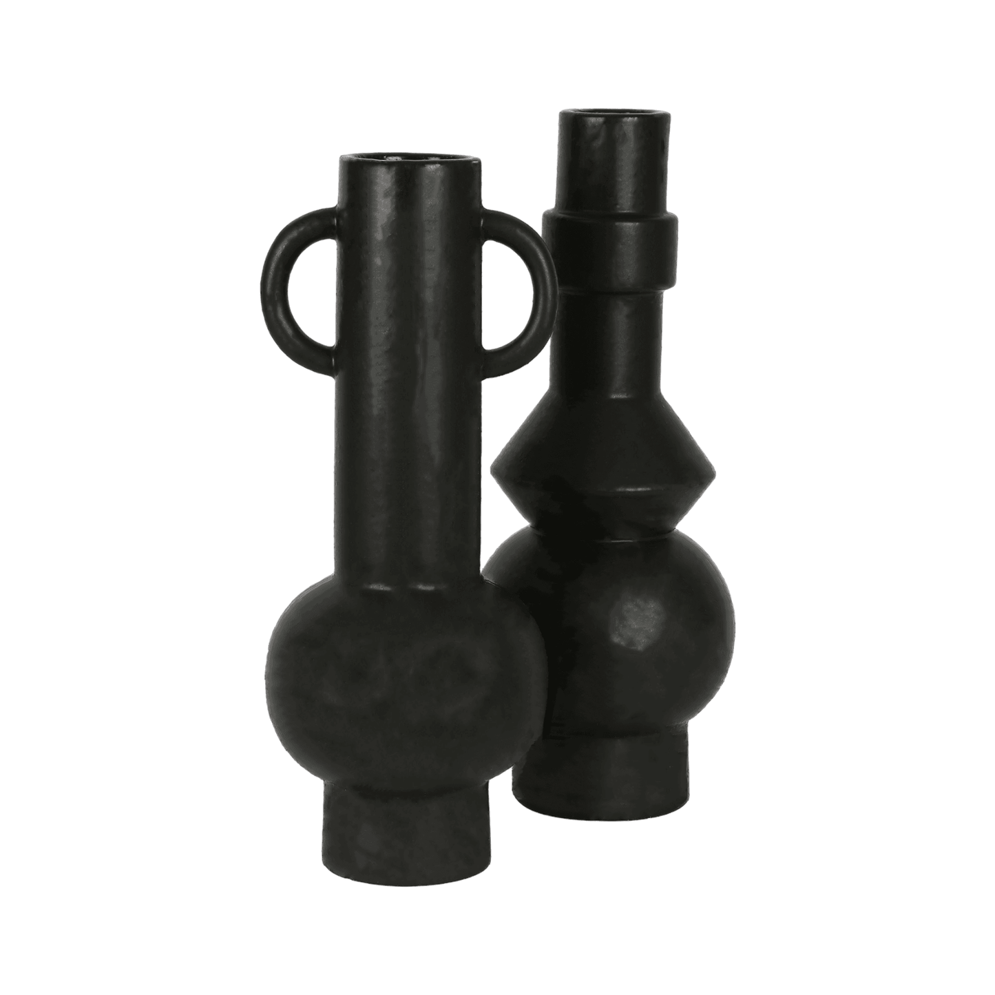 Jackson | Ceramic Geometric Vase Black - Mirra Interiors