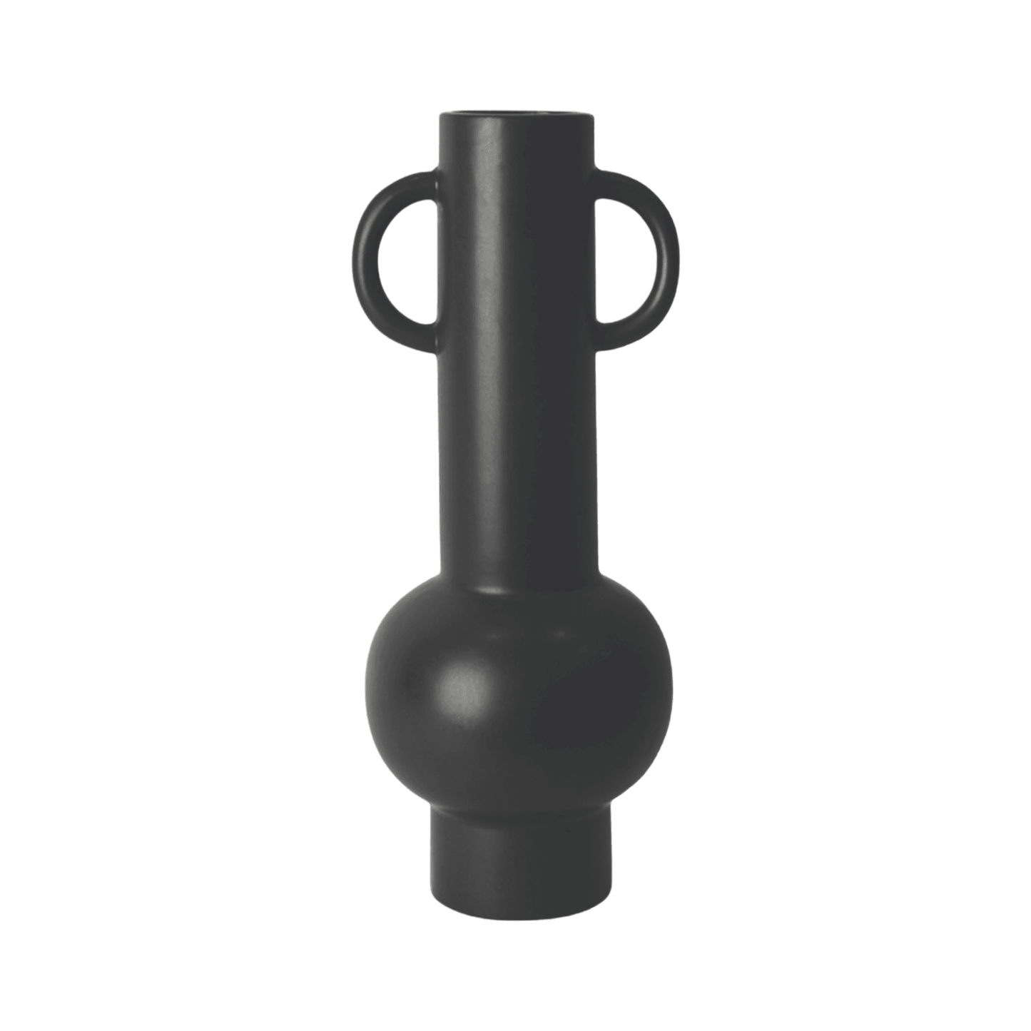 Jarman Modern Ceramic Handle Vase Black | Mirra Interiors