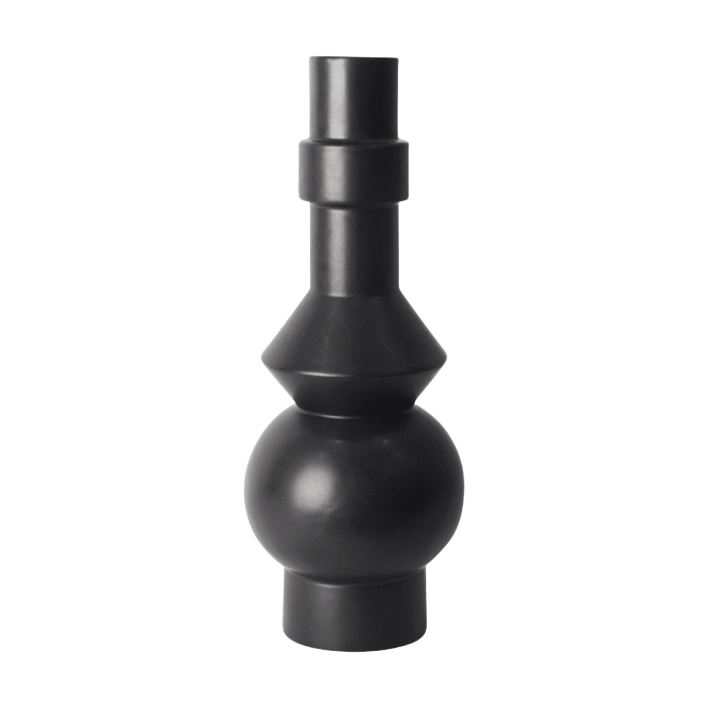 Jackson Black Ceramic Geometric Vase | Mirra Interiors