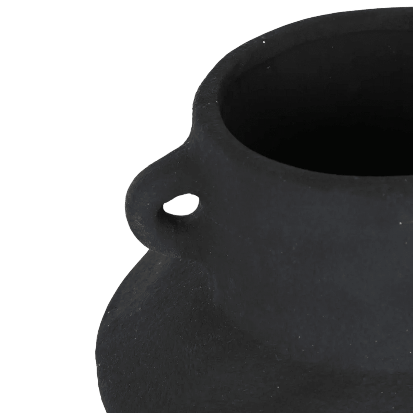 Daphni | Terracotta Handle Pot Black - Mirra Interiors