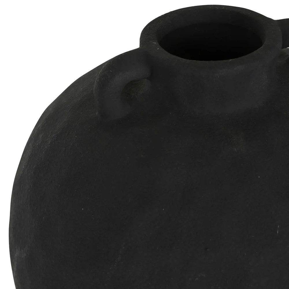 Jett | Round Terracotta Vase Black - Mirra Interiors