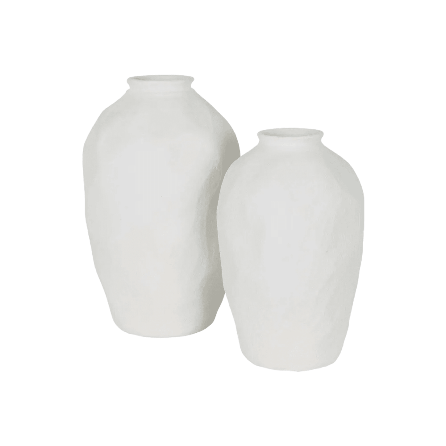 Cybene | Pair of Organic Terracotta Vase White - Mirra Interiors