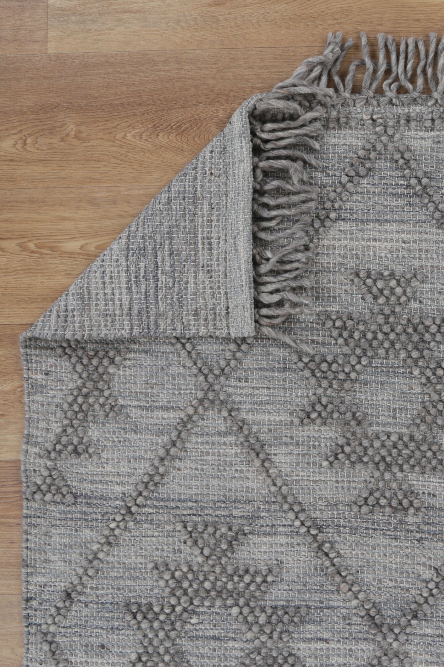 Diego Geometric Grey Multi Wool Rug - DIEG04
