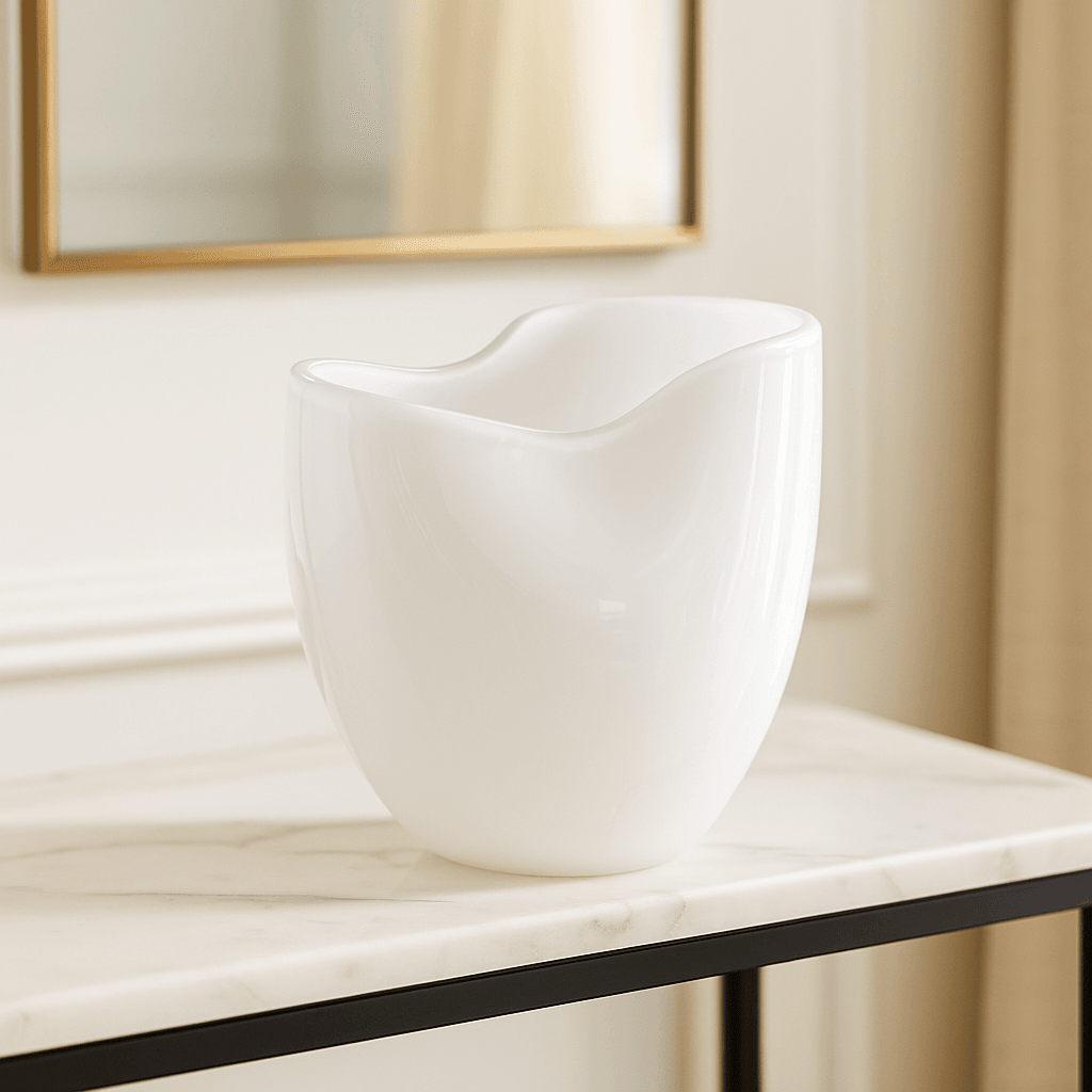 Else | Glass Vase - White (Medium) - Mirra Interiors