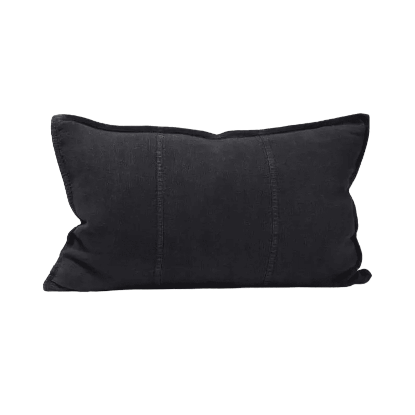 Luca®| Classic Linen Lumbar Cushion Black - Mirra Interiors