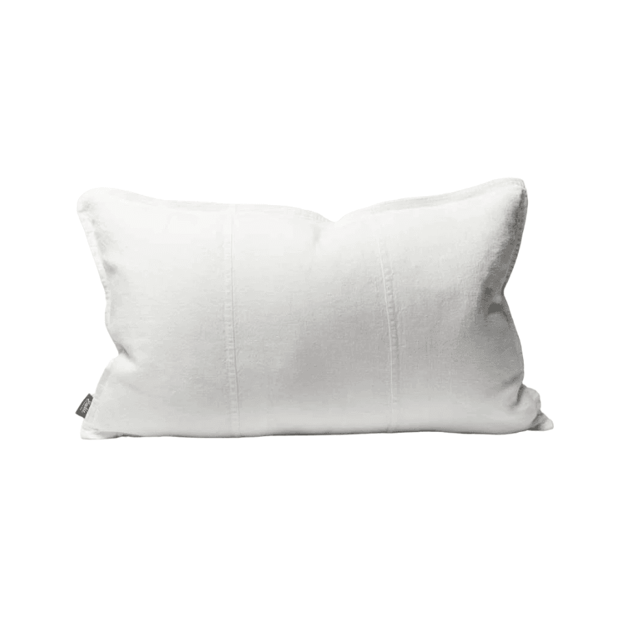 Luca®| Classic Linen Lumbar Cushion White - Mirra Interiors