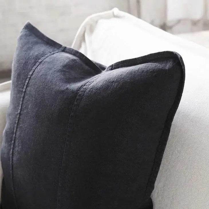 Luca®| Classic Linen Cushion Black - Mirra Interiors