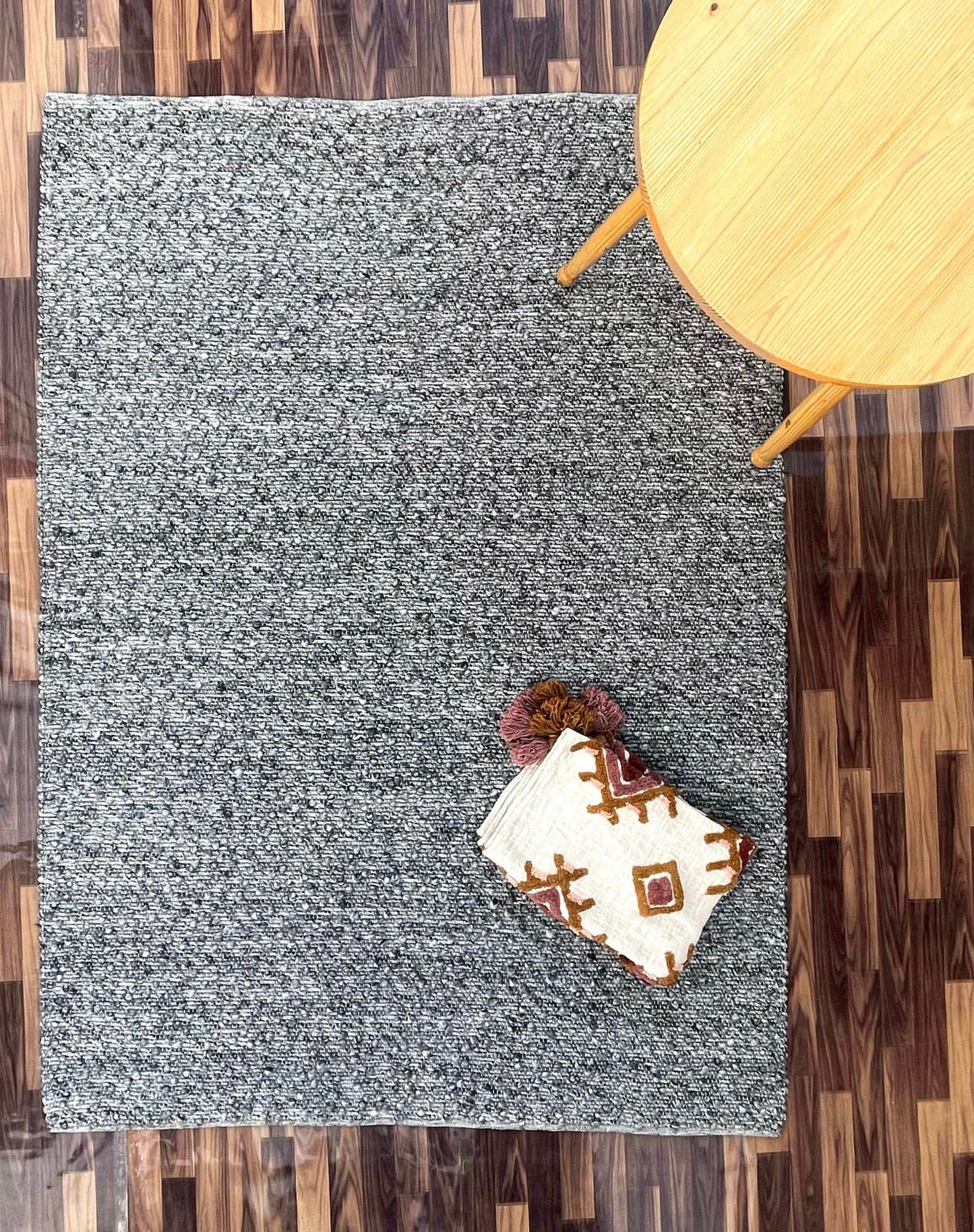 Ingrid | Pebble Wool Rug Dark Grey - Mirra Interiors