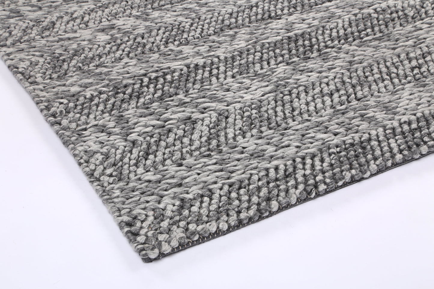 Harlow | Ringlets Wool Blend Rug - Charcoal