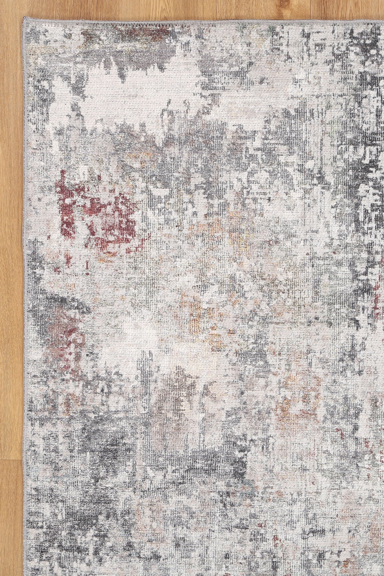 Amari | Machine Washable Rug - Charcoal & Rust