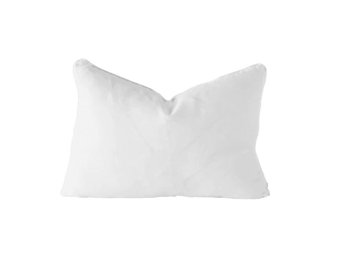Calai | Self-Piped Linen Lumbar Cushion White - Mirra Interiors