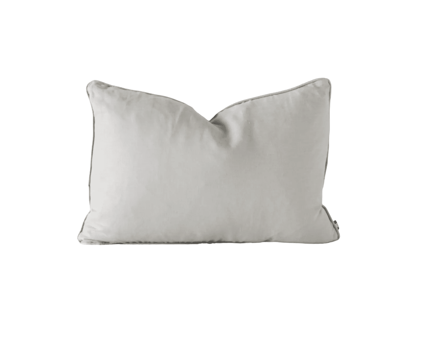 Calai | Self-Piped Linen Lumbar Cushion Smoke Grey - Mirra Interiors