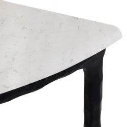 Henderson | Marble Top Demilune Table Black - Mirra Interiors