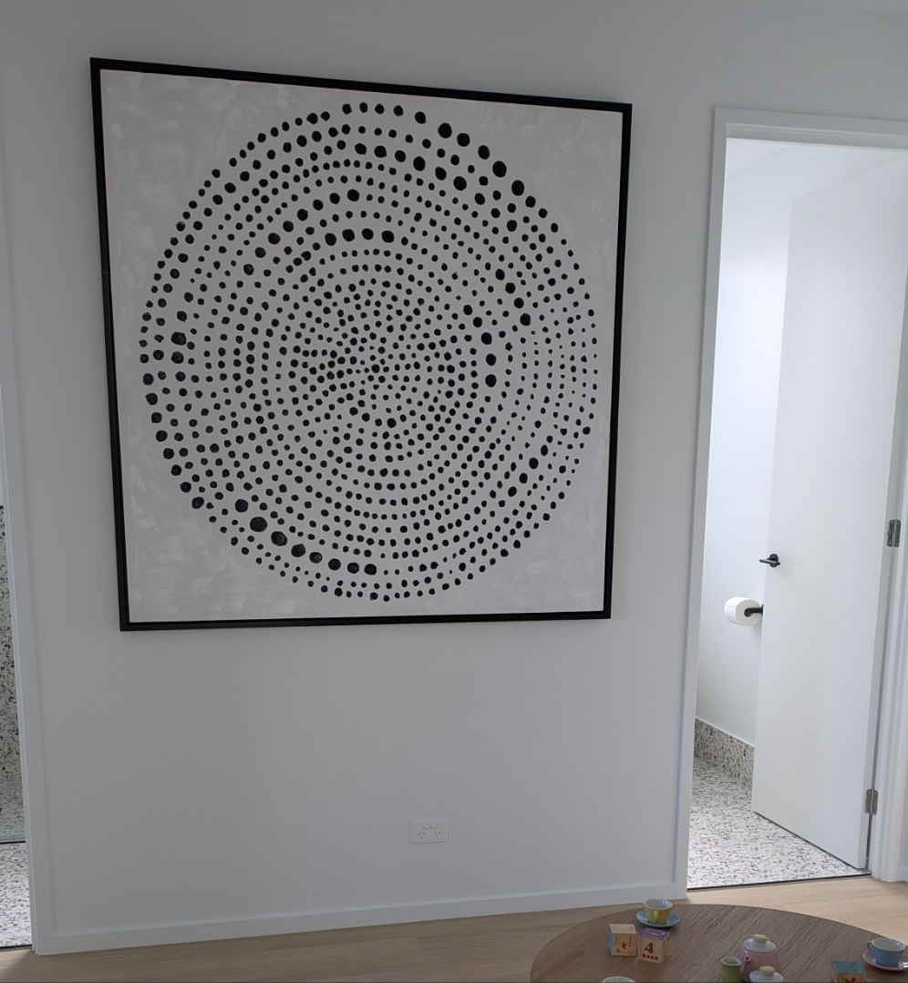 Mandala Effect | Enhanced Canvas Print in Black Frame (Large)