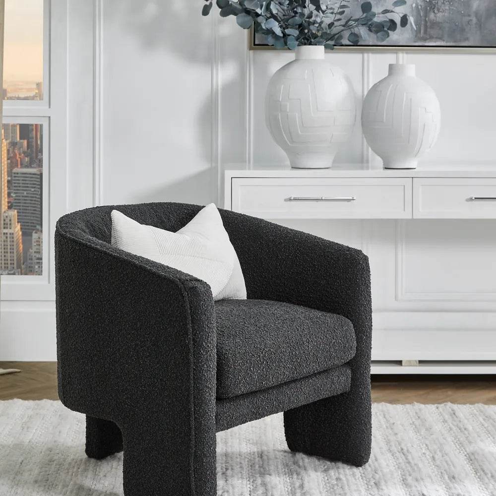 Kendall | Boucle Occasional Chair Black - Mirra Interiors