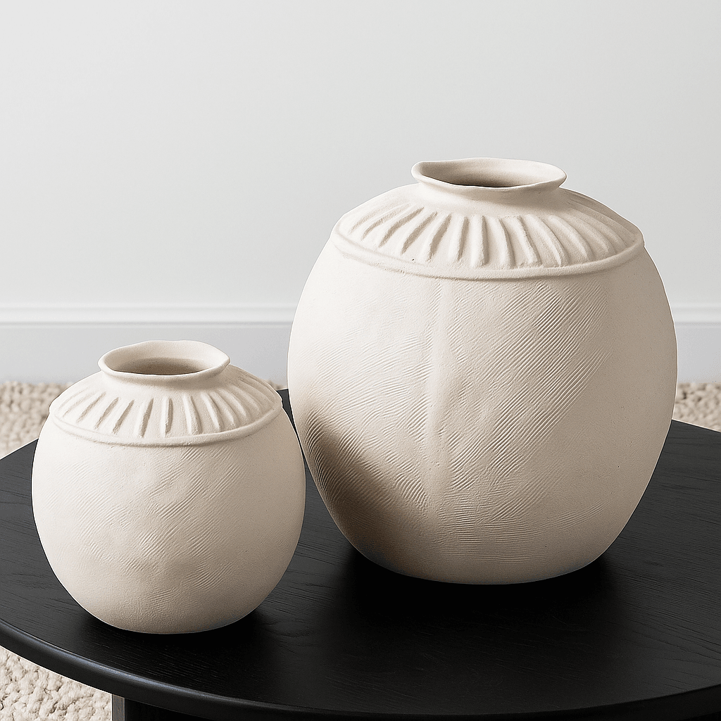 Lina | Porcelain Vase - Ivory White (Medium) - Mirra Interiors