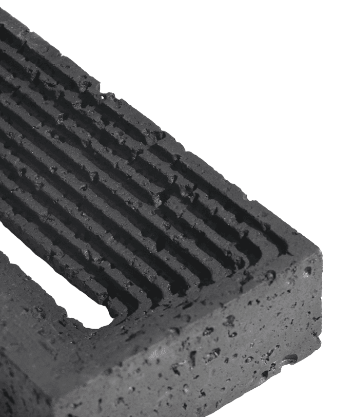 Loki Resin Brick Sculpture Black Close Up Corner Detail | Mirra Interiors
