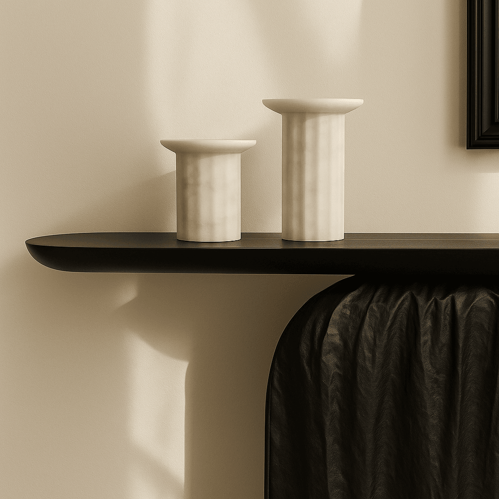 Encote | Marble Candle Plinth White - Mirra Interiors