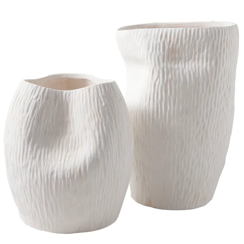 medium and small texture wave vases