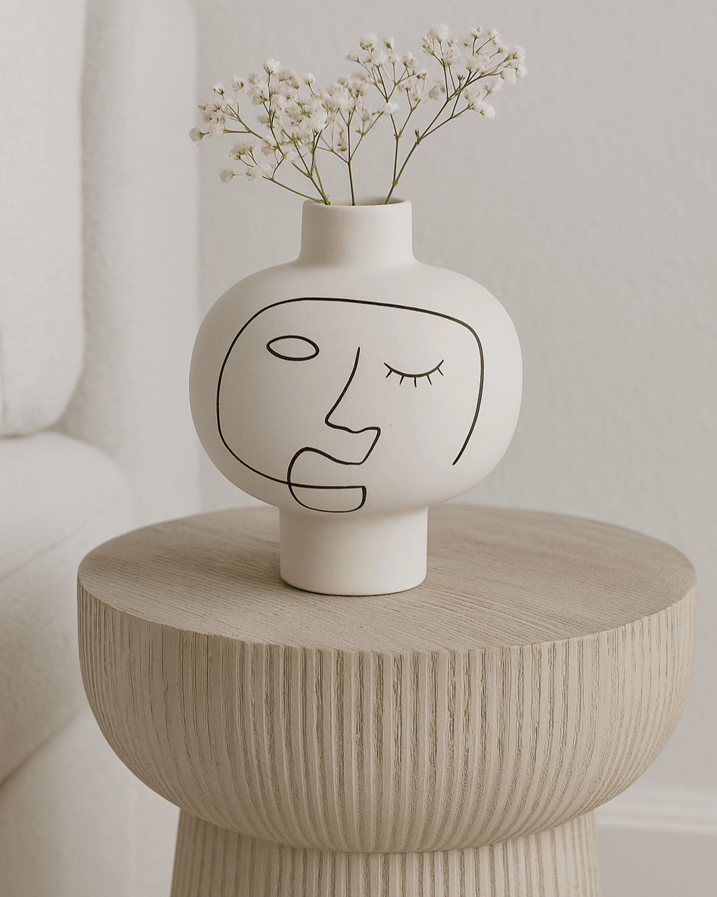 Femme | Ceramic Face Vase White & Black - Mirra Interiors