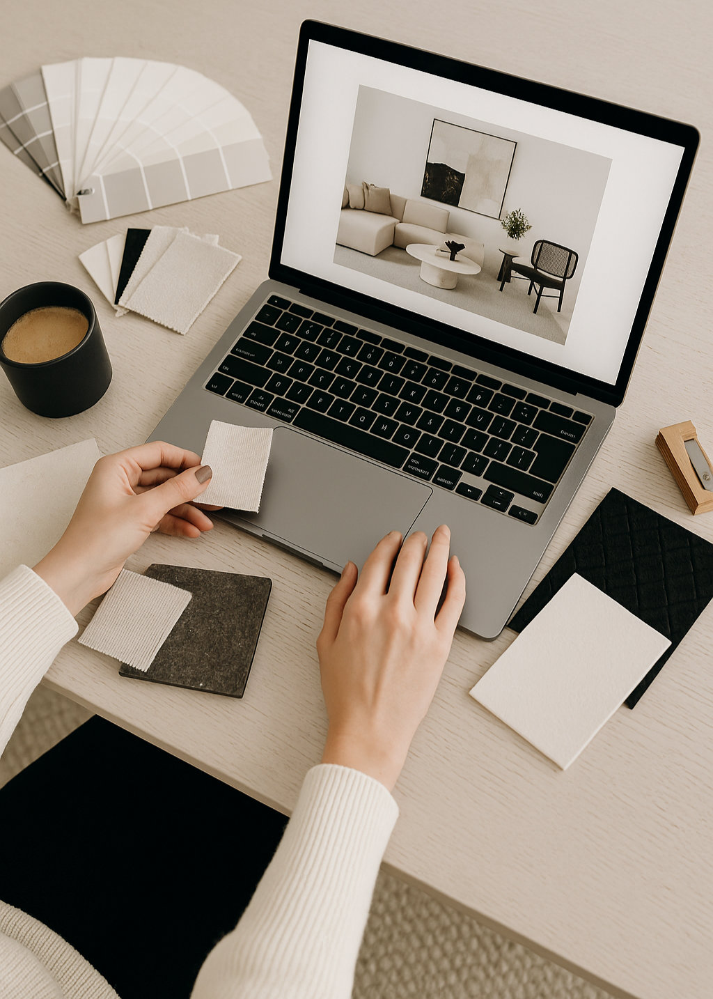 Mirra Interior Virtual Online eDesign & Decorating for Australian Homes | Woman Designing Interiors On Laptop Computer