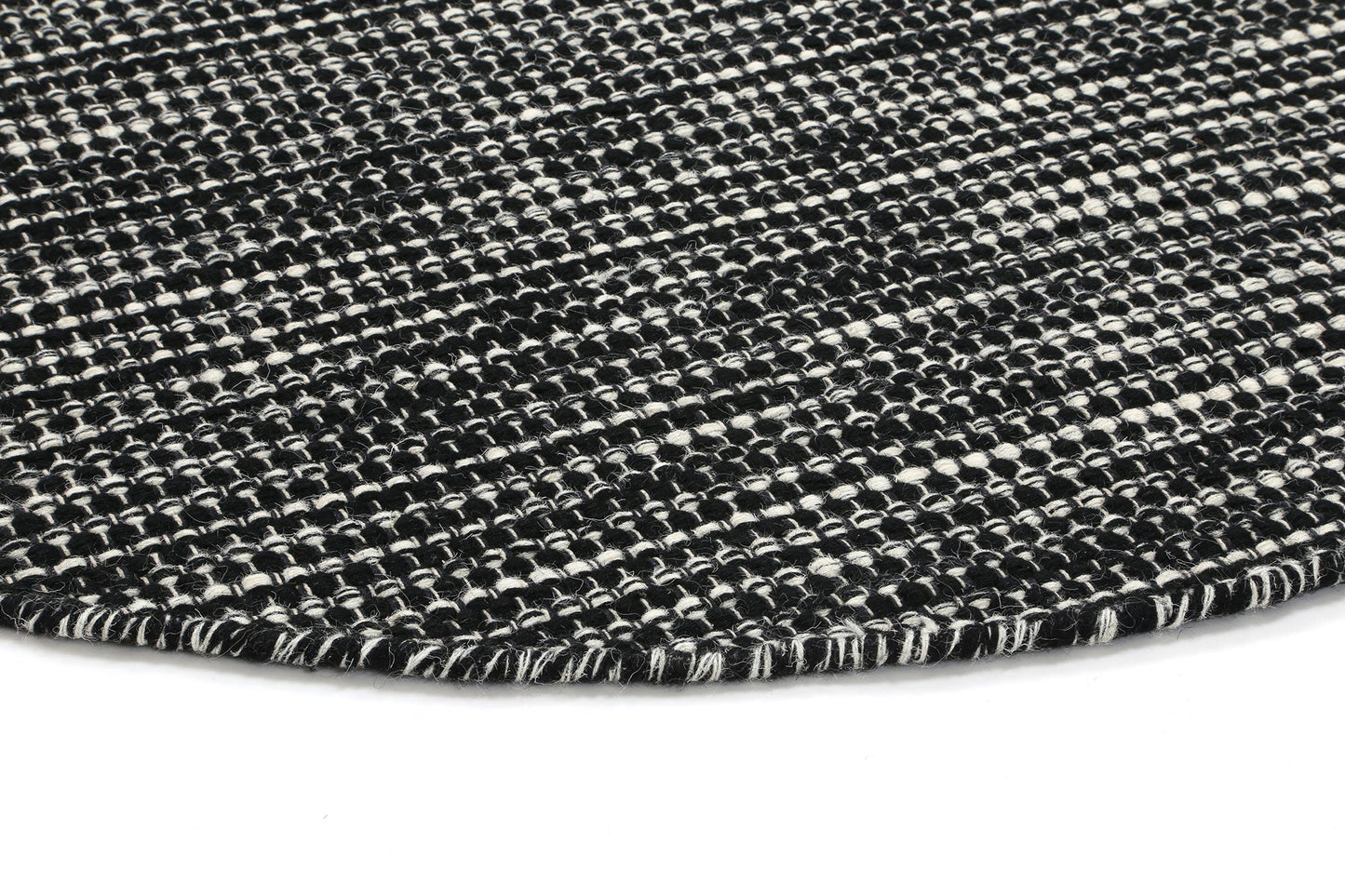 Nordic | Reversible Wool Round Rug - Black