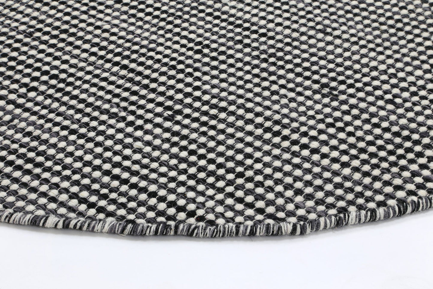 Nordic | Reversible Wool Round Rug - Charcoal