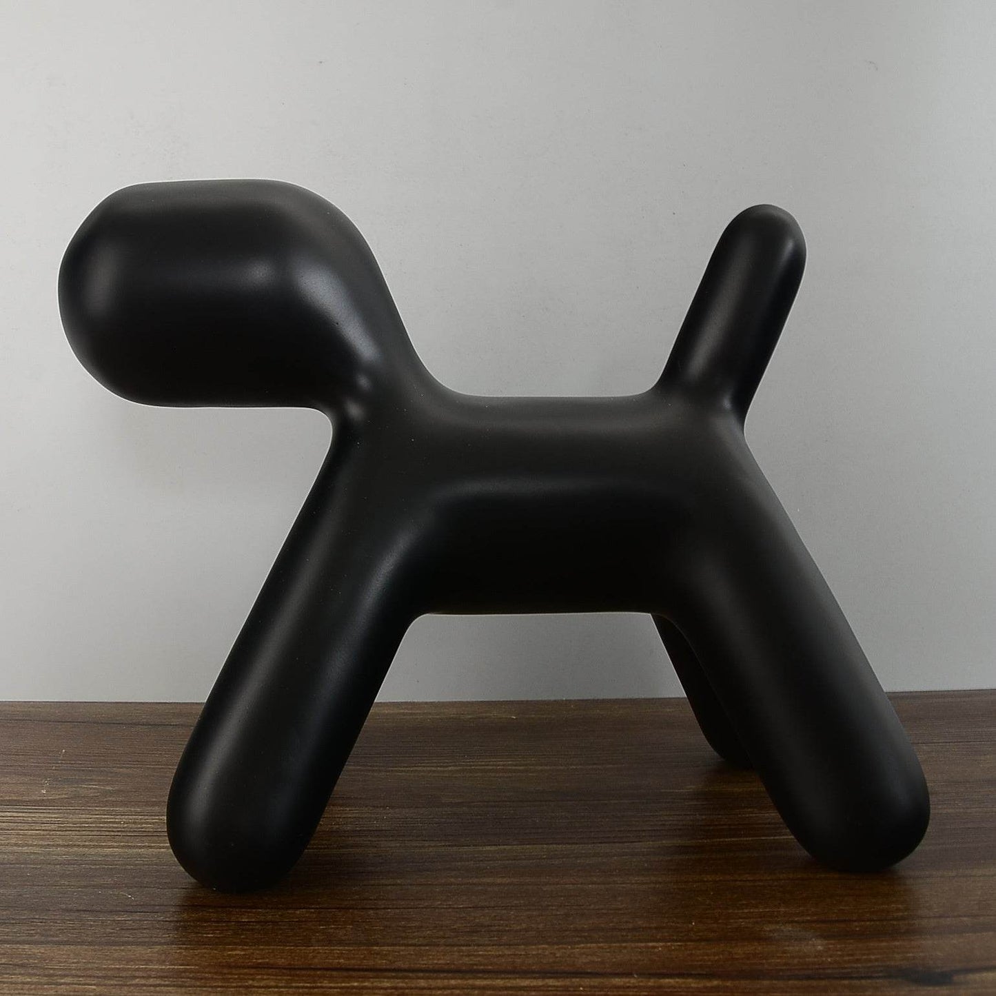 Toto Matte Black Resin Dog Sculpture in Side view | Mirra Interiors