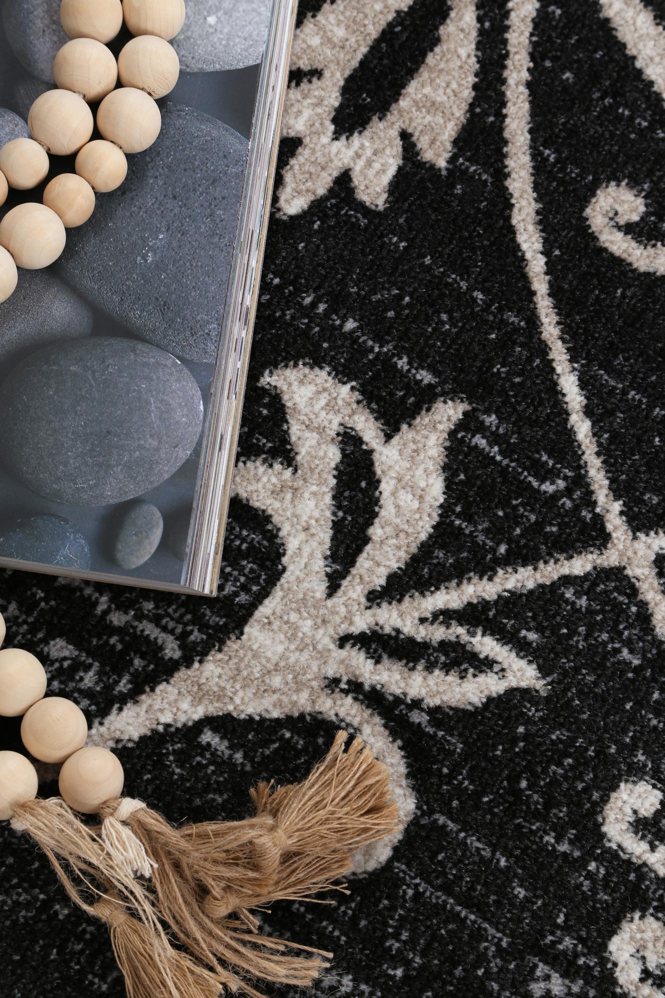 Oporto | Rizhao Contemporary Rug - Black & Cream