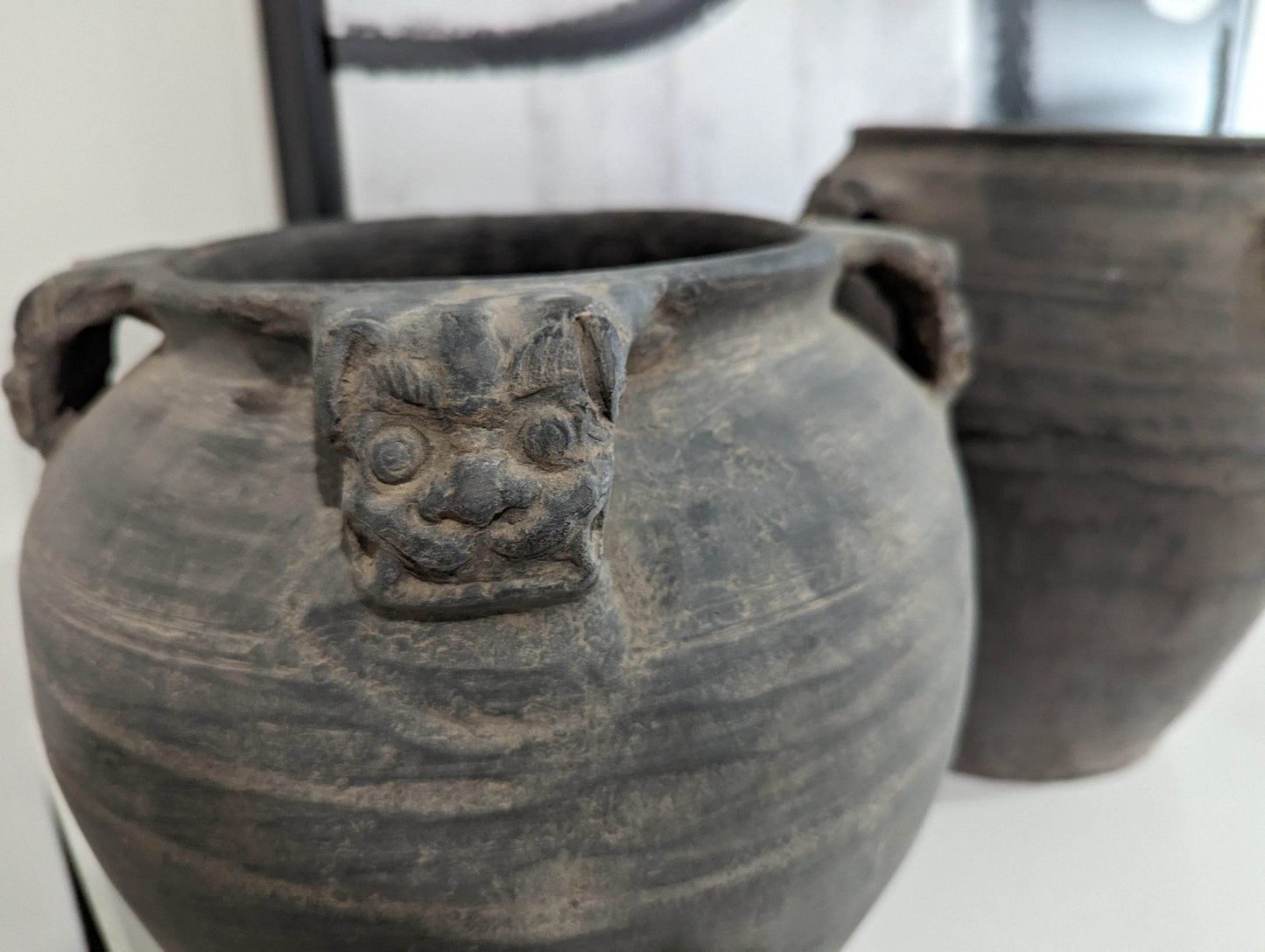 Ming | Antique Pot with Handles Grey - Mirra Interiors