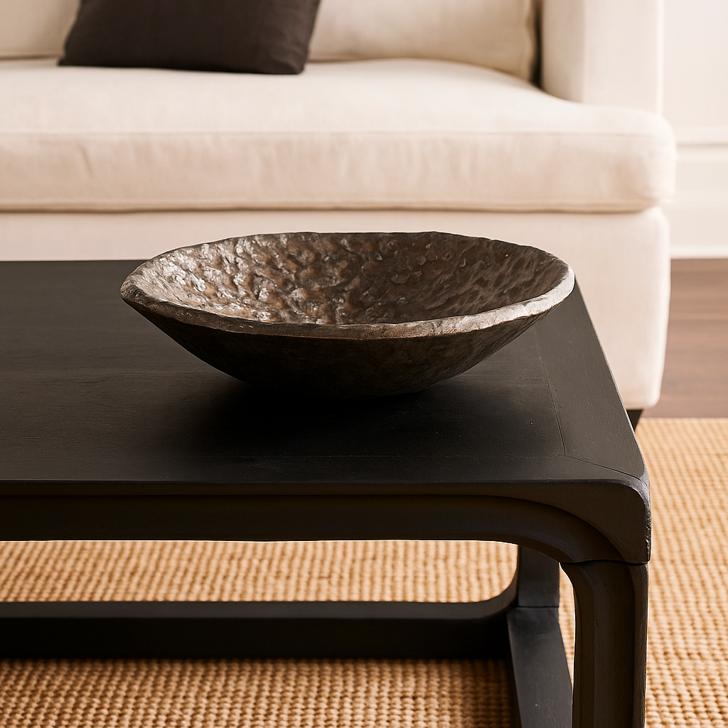 Marilla | Stone-Look Porcelain Bowl - Pewter