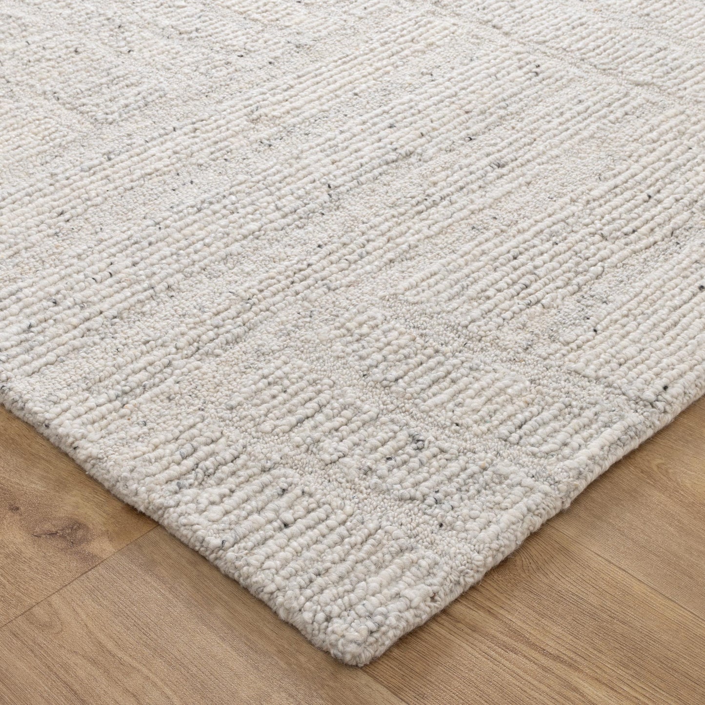 Soren | Modern Textured Wool Rug - Silver Grey