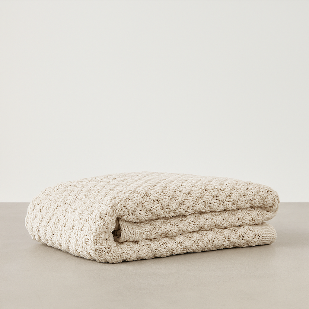 Sloane | Soft Chenille Throw Rug - Cream