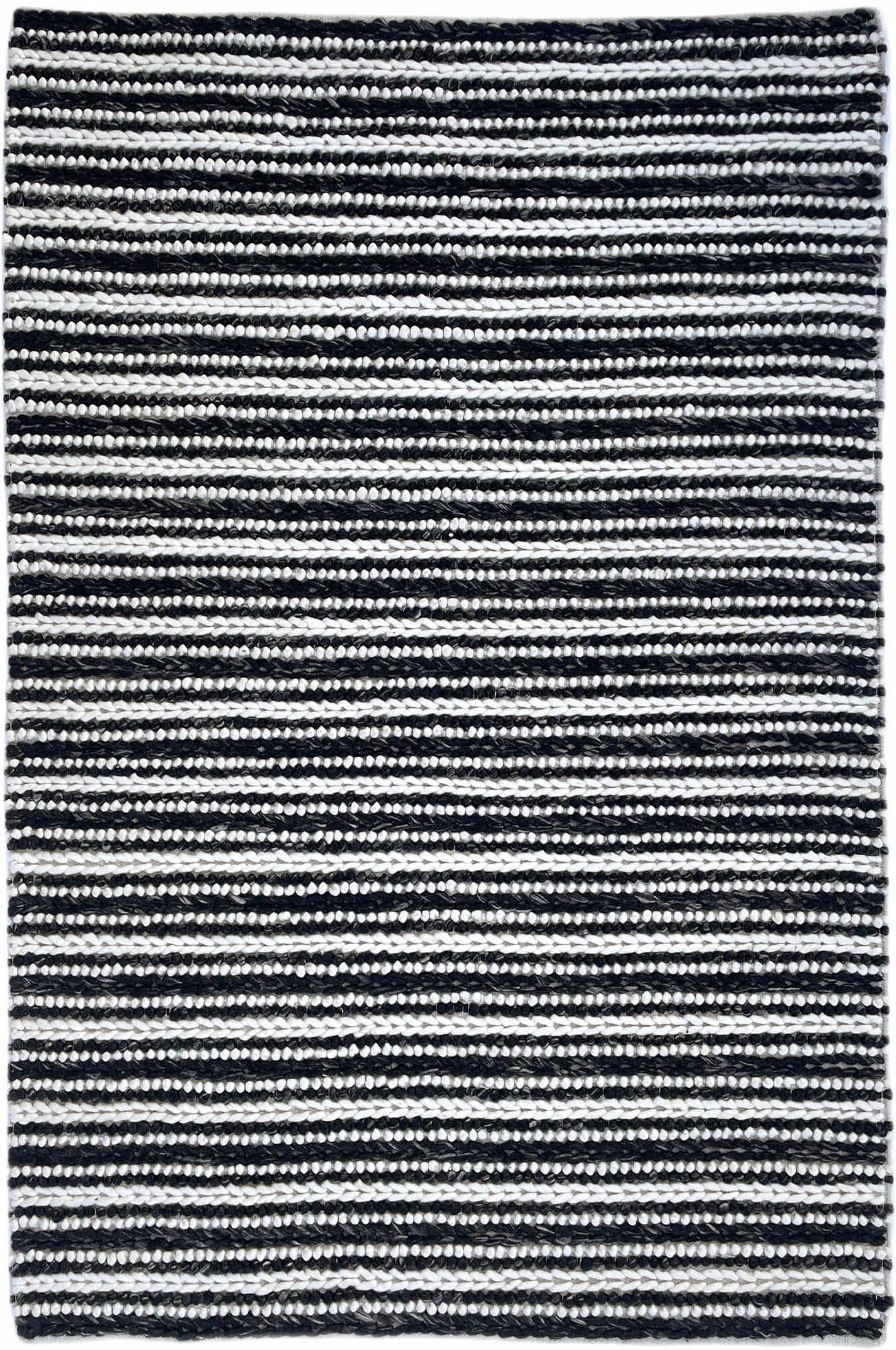 Saanvi | Stripe Wool Rug Carbon - Mirra Interiors