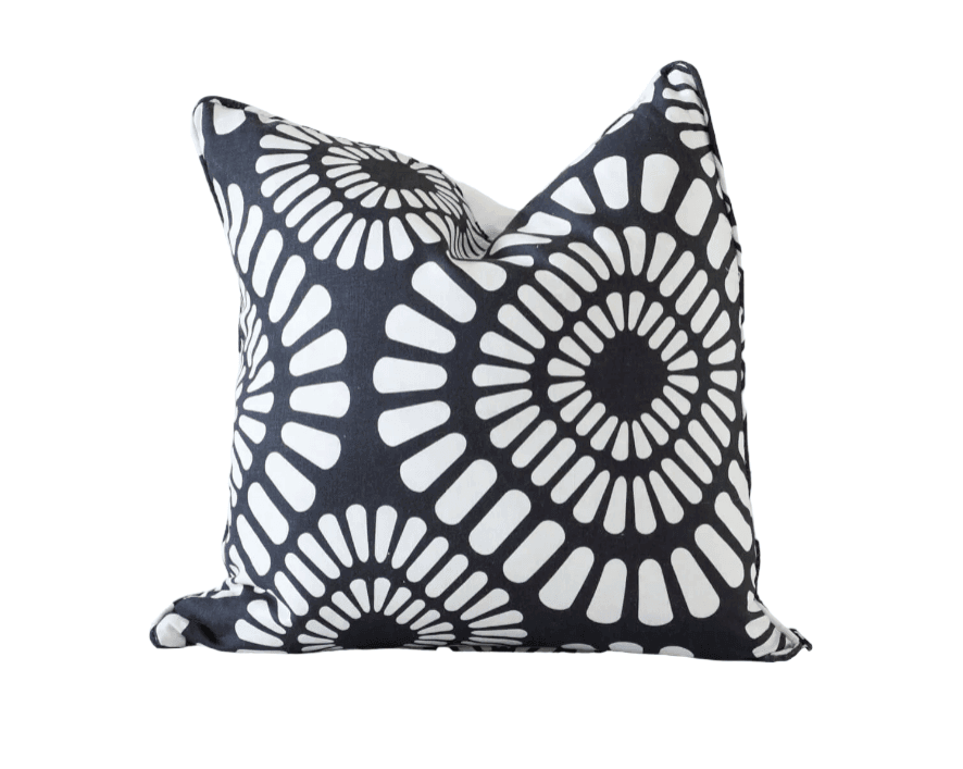 Diamond | Self-Piped Linen Cushion Black - Mirra Interiors