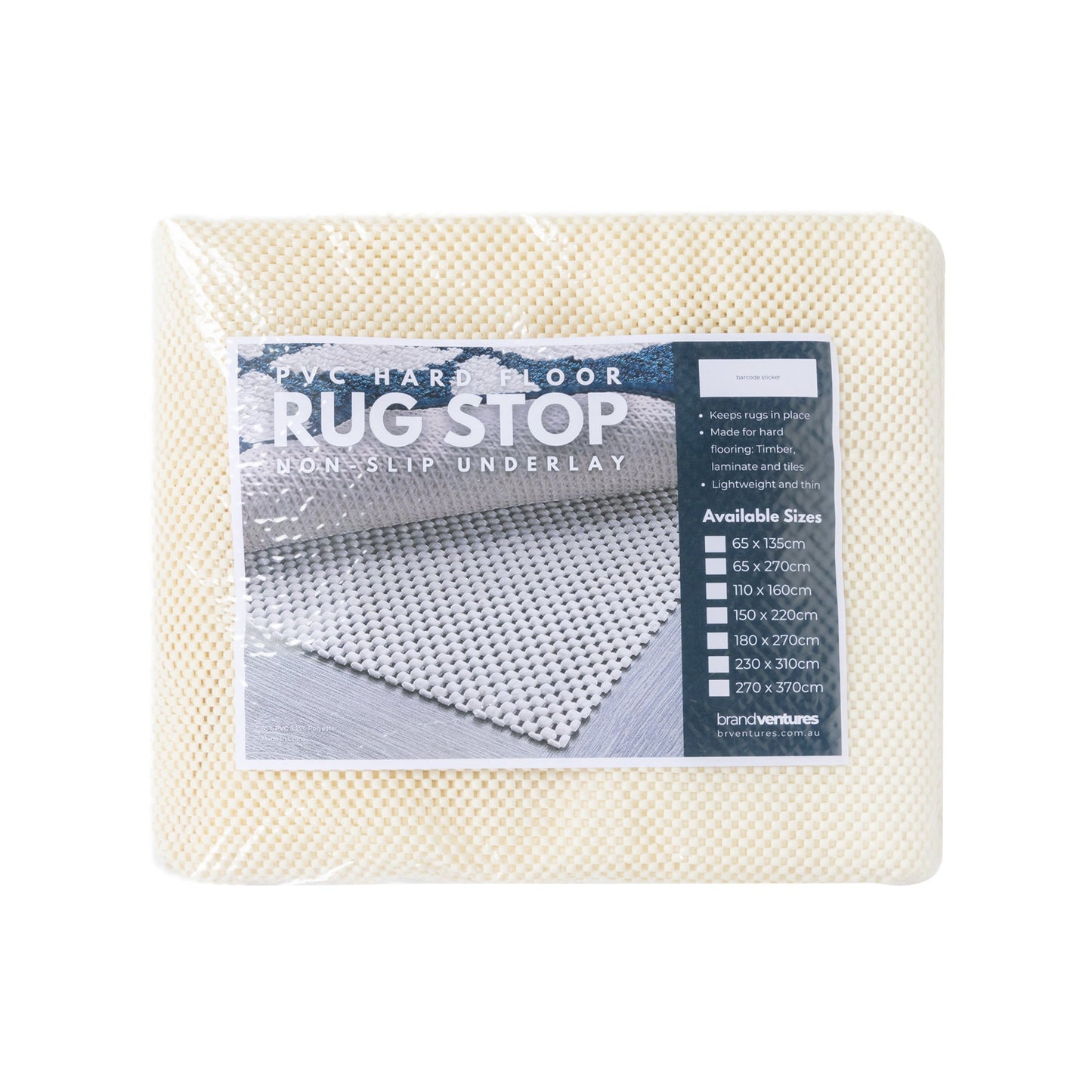 RugStop | Non-Slip PVC Rug Underlay For Hard Flooring - White