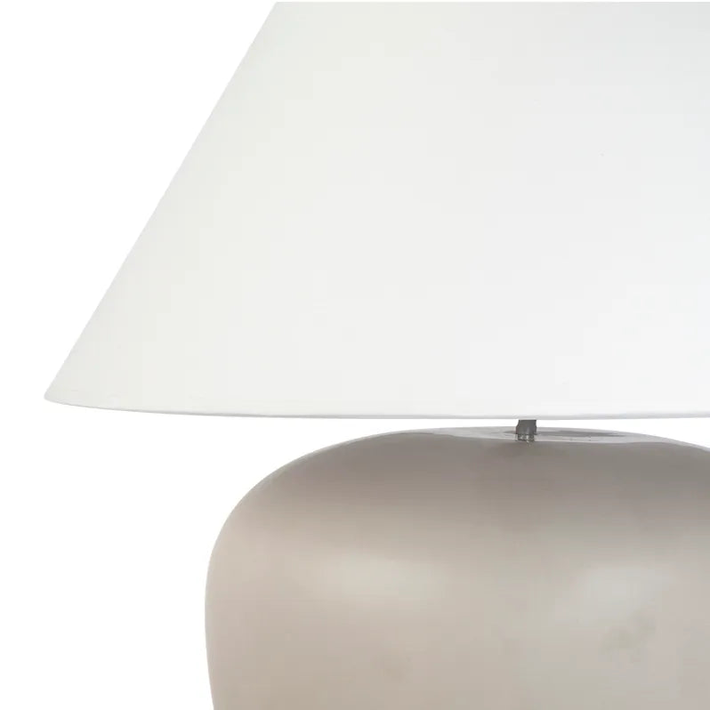Peyton | Oversized Ceramic Table Lamp - Taupe (White Shade)