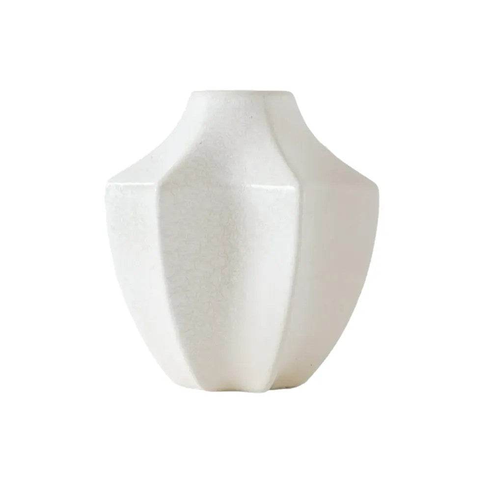 Kuori Ceramic Crackle Vase White | Mirra Interiors