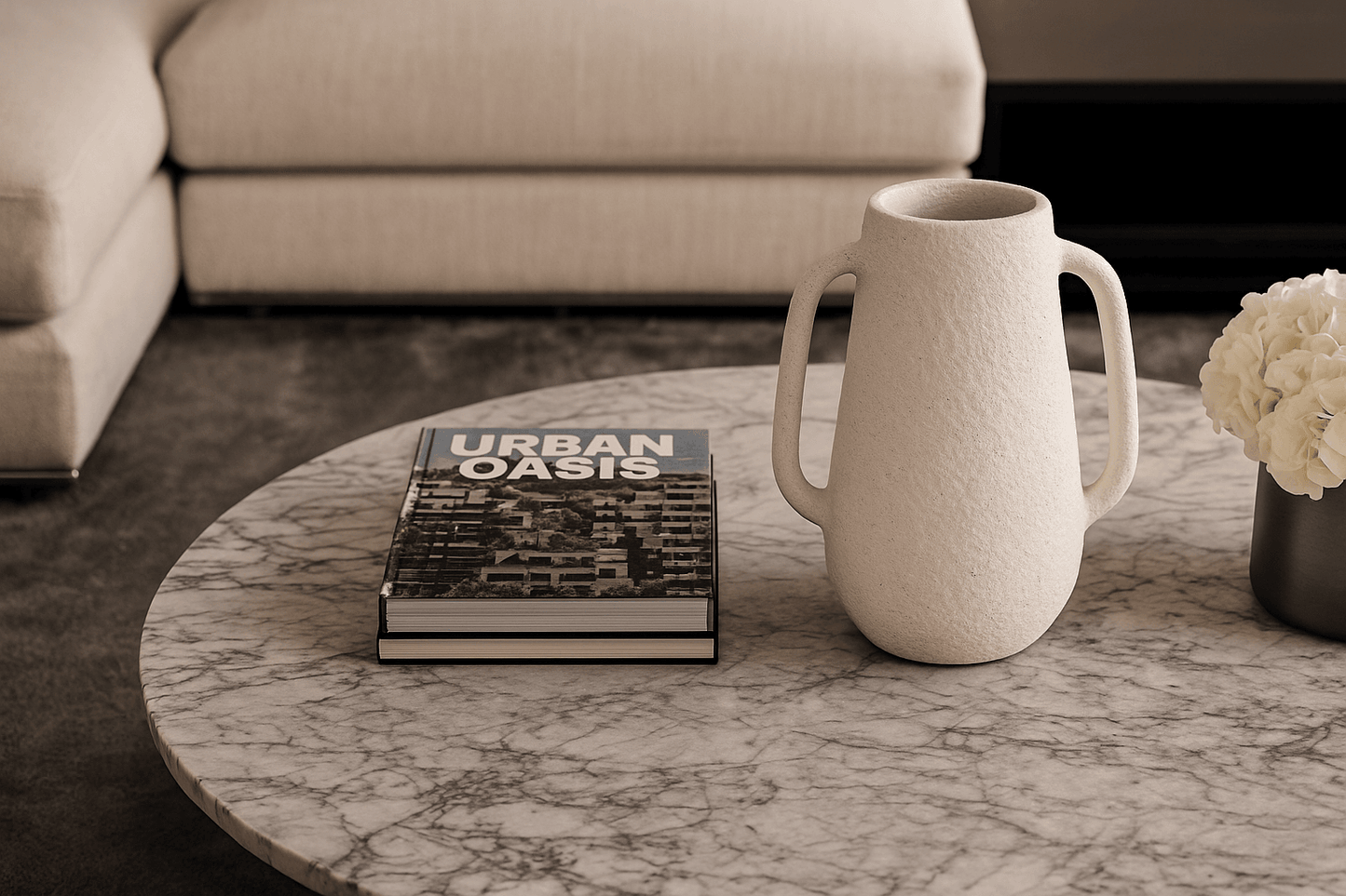 Cabat | Ceramic Handle Vase - White - Mirra Interiors