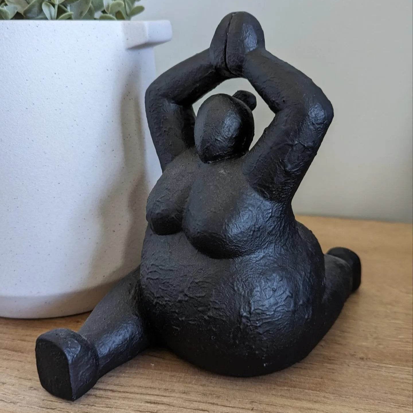 Yoga Pose Lady | Resin Sculpture Black - Mirra Interiors