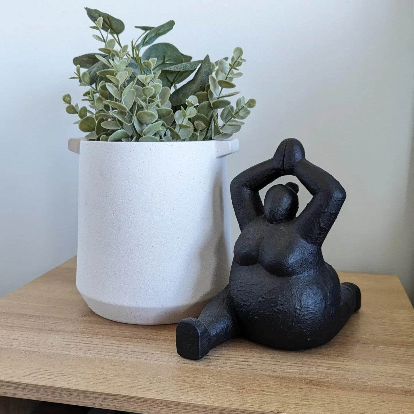Yoga Pose Lady | Resin Sculpture Black - Mirra Interiors
